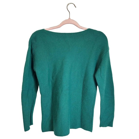 Talbots Boatneck Sweatshirt Long Sleeve Knit Women’s M Green‎ Lambswool Blend - Picture 3 of 7